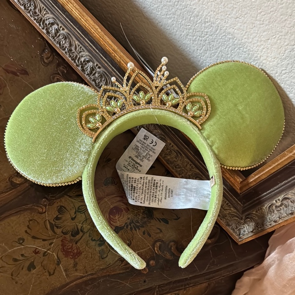 Tiana Mouse Ears Headband with Gold Crown